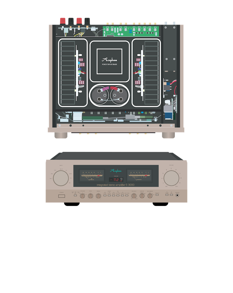 Accuphase E-3000 Grey T-Shirt 100% Cotton